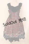 NIBBLE POISON / ナイトメアチェックワンピース M ワイン O-26-01-05-011-0-OP-OW-OS