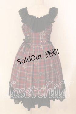 画像1: NIBBLE POISON / ナイトメアチェックワンピース M ワイン O-26-01-05-011-0-OP-OW-OS