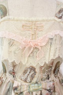 画像2: BABY,THE STARS SHINE BRIGHT / St.Mary Holy Card 柄 Lily ジャンパースカート  ピンク O-26-01-05-013-BA-OP-OW-OS