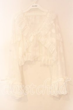 画像1: 時光lolita / シェル柄フリルボレロ L シロ O-26-01-05-014-0-TO-OW-ZT0107X