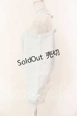 画像2: Ank Rouge / パールストラップオフショルレースアップニット M サックス O-26-01-05-015-CA-TO-OW-ZT551