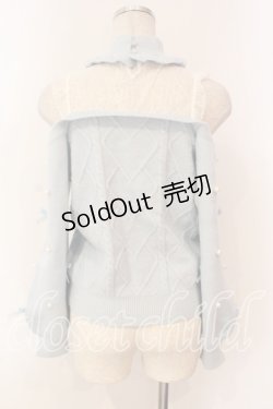 画像3: Ank Rouge / パールストラップオフショルレースアップニット M サックス O-26-01-05-015-CA-TO-OW-ZT551