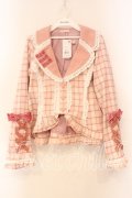Chalmiere / タータンチェックジャケット M ピンク O-26-01-05-018-0-JA-OW-OS