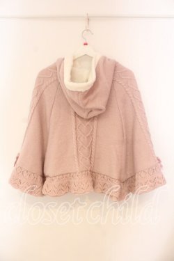 画像3: axes femme POETIQUE / ハート編柄裏ボアニットケープ M ピンク O-26-01-05-021-AX-CO-OW-ZT0107X