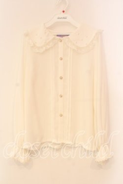 画像1: axes femme kawaii / パール丸襟ブラウス M シロ O-26-01-05-023-AX-BL-OW-OS