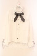 axes femme POETIQUE / ２ＷＡＹストライプタイ付ブラウス M シロ O-26-01-05-026-AX-BL-OW-ZT0107X