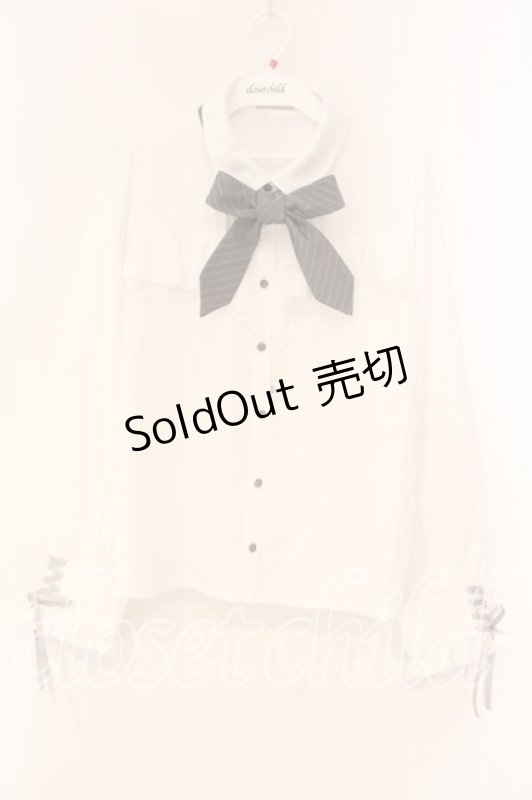 画像1: axes femme POETIQUE / ２ＷＡＹストライプタイ付ブラウス M シロ O-26-01-05-026-AX-BL-OW-ZH (1)