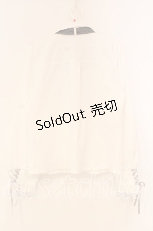 画像3: axes femme POETIQUE / ２ＷＡＹストライプタイ付ブラウス M シロ O-26-01-05-026-AX-BL-OW-ZH (3)