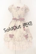 Pina sweetcollection / フリルスカラップワンピース  ローズ柄・ベージュ O-26-01-08-022-LO-OP-IG-OS