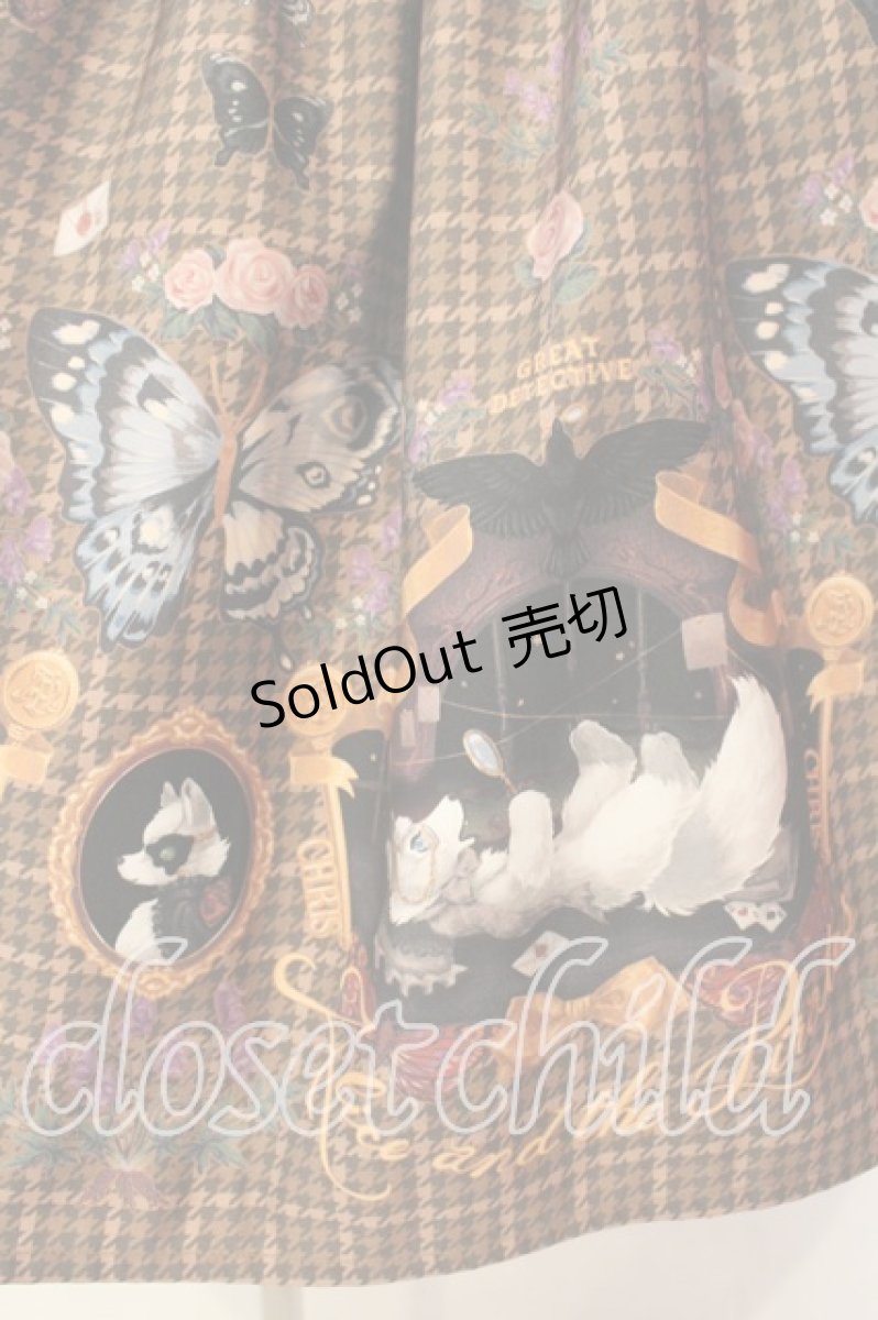 画像3: ALICE and the PIRATES / Dual face 〜phantom and truth〜柄スカート  ブラウン O-26-01-08-023-PA-SK-OW-OS (3)