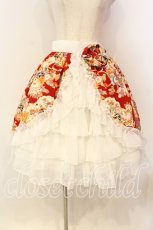 画像1: ATELIER PIERROT / 雅バッスルスカート  ホワイト×レッド O-26-01-08-024-EL-SK-IG-OS (1)