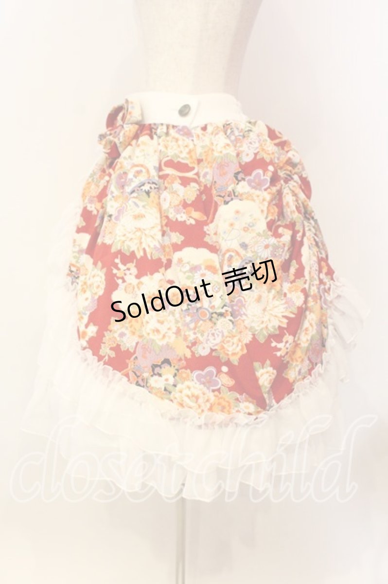 画像3: ATELIER PIERROT / 雅バッスルスカート  ホワイト×レッド O-26-01-08-024-EL-SK-IG-ZI (3)