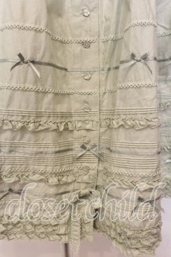 画像2: PINK HOUSE / サテンリボンいっぱいローンティアードミディスカート  ハッカ O-26-01-08-027-LO-SK-OW-OS