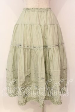 画像5: PINK HOUSE / サテンリボンいっぱいローンティアードミディスカート  ハッカ O-26-01-08-027-LO-SK-OW-OS