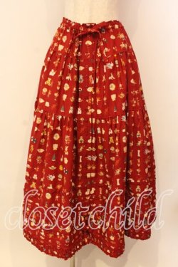 画像1: PINK HOUSE / Pink House Favoritesプリントスカート  アカ O-26-01-08-029-LO-SK-IG-OS