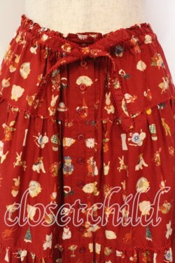 画像2: PINK HOUSE / Pink House Favoritesプリントスカート  アカ O-26-01-08-029-LO-SK-IG-OS