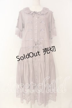 画像1: PINK HOUSE / ドットチュール×ローズチュールレース使いワンピース  ラベンダー O-26-01-08-030-LO-OP-OW-OS