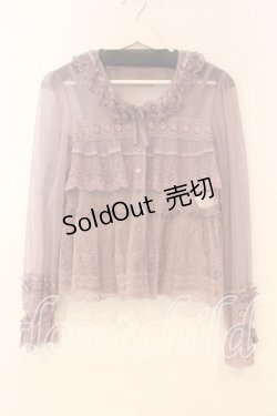 画像1: PINK HOUSE / ドットチュール×オリジナルローズチュールレースブラウス  ラベンダー O-26-01-08-031-LO-BL-OW-OS