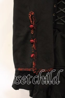 画像3: Ozz oneste / ジャガードカラーフリルジャケット  ブラック×レッド O-26-01-08-039-OO-JA-IG-OS