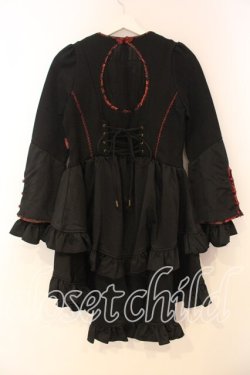 画像4: Ozz oneste / ジャガードカラーフリルジャケット  ブラック×レッド O-26-01-08-039-OO-JA-IG-OS