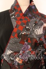 画像2: Qutie Frash / 2025 浴衣3点SET  ブラックＸレッド O-26-01-08-001-QU-OP-YM-OS (2)