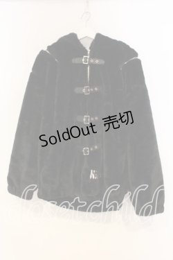 画像1: NieR CLOTHING / 超ふわもこ うさ耳2WAY OFF-SHOULDER OUTER アウター  ブラック O-26-01-08-043-PU-CO-IG-OS