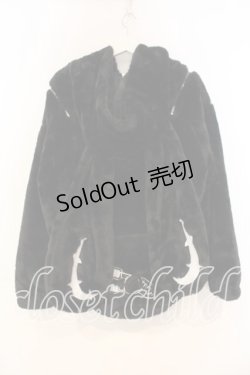 画像4: NieR CLOTHING / 超ふわもこ うさ耳2WAY OFF-SHOULDER OUTER アウター  ブラック O-26-01-08-043-PU-CO-IG-OS