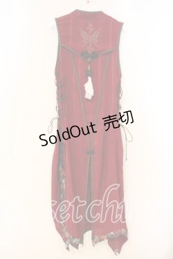 画像4: Ozz oneste / ジャガード切替チャイナワンピース  ワイン O-26-01-08-044-OO-OP-OW-OS