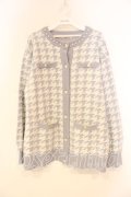 Ank Rouge / ビジューボタン千鳥カーデ M サックス O-26-01-08-045-CA-TO-OW-OS