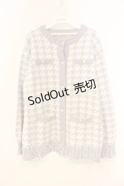 画像1: Ank Rouge / ビジューボタン千鳥カーデ M サックス O-26-01-08-045-CA-TO-OW-OS