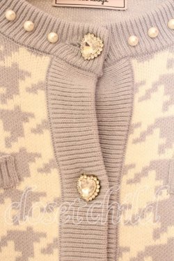 画像2: Ank Rouge / ビジューボタン千鳥カーデ M サックス O-26-01-08-045-CA-TO-OW-OS