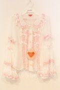 BABY,THE STARS SHINE BRIGHT / Milky sugar pearlブラウス  シロ×ピンク O-26-01-08-046-BA-BL-OW-OS