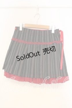 画像1: ALGONQUINS / リバーシブルラップスカート F ブラック×レッド O-26-01-08-051-AL-SK-OW-OS