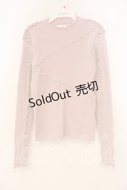 画像1: merry jenny / メロウリブニットトップス F ピンク O-26-01-08-053-LO-TO-YM-OS