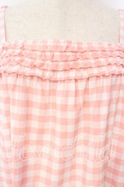 画像2: PINK HOUSE / ブロックギンガムキャミソールワンピース  ピンク O-26-01-08-058-LO-OP-YM-OS