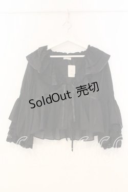 画像1: axes femme / レース袖フリルボレロ  クロ O-26-01-08-059-AX-TO-IG-OS