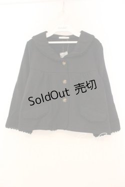 画像1: axes femme / フラワー釦カットジャケット M クロ O-26-01-08-060-AX-TO-OW-OS