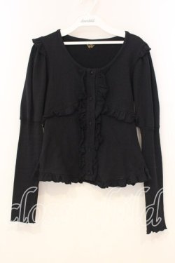 画像1: ALICE and the PIRATES / ミニ裏毛フリルカーディガン  クロ O-26-01-08-074-PA-TO-IG-OS