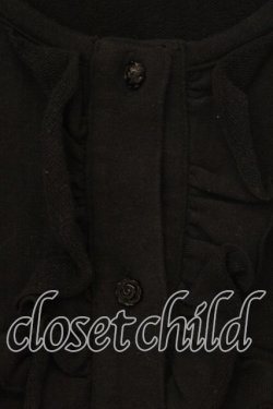 画像2: ALICE and the PIRATES / ミニ裏毛フリルカーディガン  クロ O-26-01-08-074-PA-TO-IG-OS