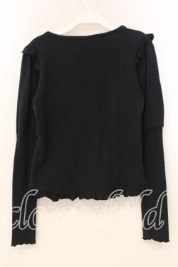 画像3: ALICE and the PIRATES / ミニ裏毛フリルカーディガン  クロ O-26-01-08-074-PA-TO-IG-OS