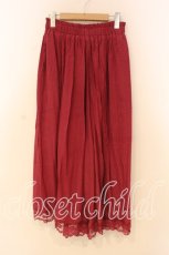 画像1: axes femme / 裾レース楊柳ワイドパンツ F ワイン O-26-01-08-077-AX-PA-YM-ZT532 (1)