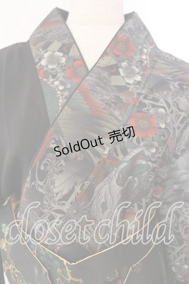 画像2: Qutie Frash / 2025 浴衣3点SET  グリーンＸブラック O-26-01-08-002-QU-OP-YM-OS (2)