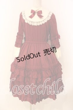 画像1: Pina sweetcollection / ドール姫袖ワンピース  ワイン O-26-01-08-019-LO-OP-OW-OS