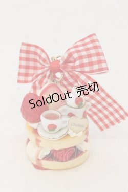 画像2: チェルシィ / いちごのお茶会パンケーキバッグチャーム  アカ×ブラウン系 O-26-01-09-044-LO-AC-IG-OS