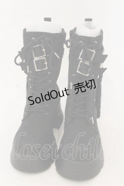 画像1: axes femme POETIQUE / チャイナ釦タンクソールブーツ M クロ O-26-01-09-048-AX-SH-OW-ZTK028