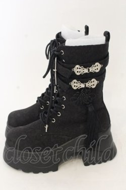 画像2: axes femme POETIQUE / チャイナ釦タンクソールブーツ M クロ O-26-01-09-048-AX-SH-OW-ZT0111D