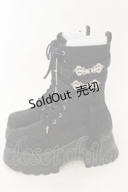 画像2: axes femme POETIQUE / チャイナ釦タンクソールブーツ M クロ O-26-01-09-048-AX-SH-OW-ZTK028