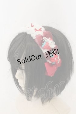 画像1: Haku Healing / 多リボンカチューシャ  シロ×アカ×　ローズ・うざぎ O-26-01-09-007-0-AC-IG-ZT421