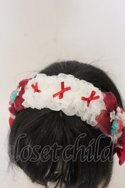 画像4: Haku Healing / 多リボンカチューシャ  シロ×アカ×　ローズ・うざぎ O-26-01-09-007-0-AC-IG-ZT0111D