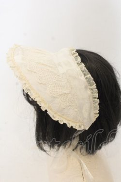画像2: 妹科手作工作屋 / ドットチュールハーフボンネット  アイボリー O-26-01-09-008-0-AC-IG-ZT0111D